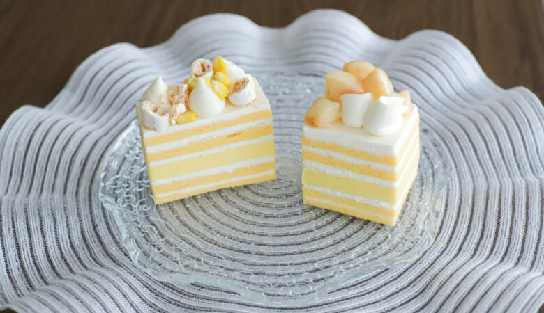 とうもろこしのショートケーキと桃のショートケーキで夏気分『LESS』(6月)